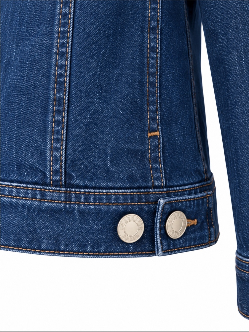 LandsEnd Classic Blue Denim Jean Jacket with Matte Silver Buttons - Picture 5 of 6